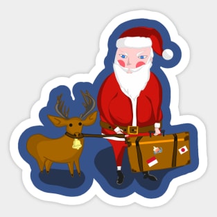 Santa is ready to travel Sticker